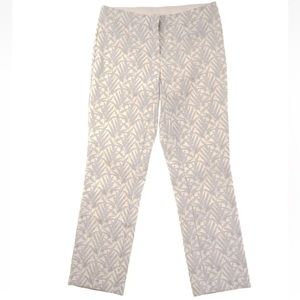 NEW| Womens Alfani Printed Metallic Cropped Silver Layer Leaf Pants